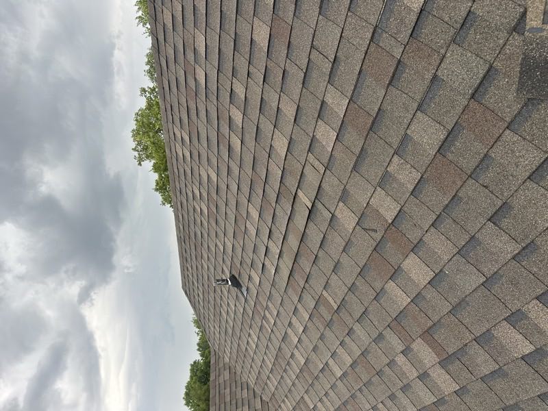 Long shingle slope photographed under overcast light