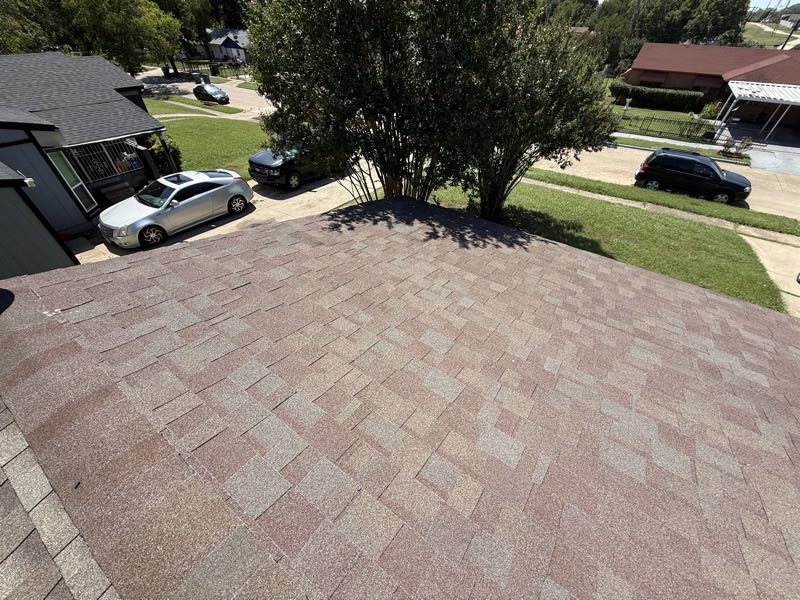 Roof and driveway from above