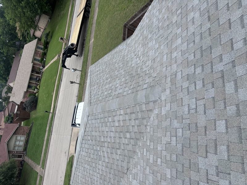 Job site with the truck and trailer at the curb