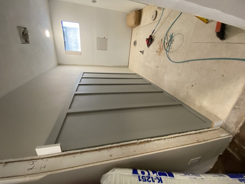 Hallway built in primed and ready for finish